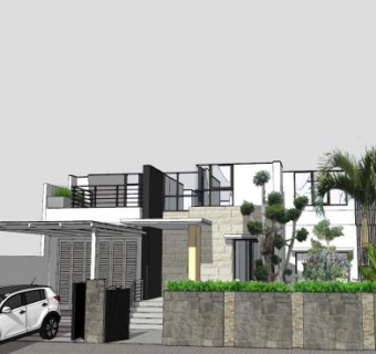 现代景观住宅建筑SU模型下载_sketchup草图大师SKP模型