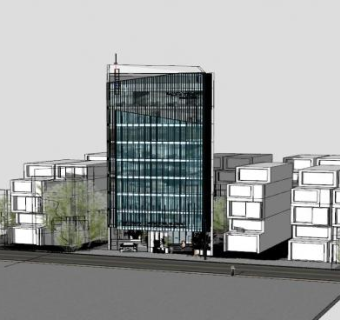 高层大厦建筑SU模型下载_sketchup草图大师SKP模型