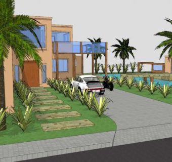 别墅建筑大房子SU模型下载_sketchup草图大师SKP模型