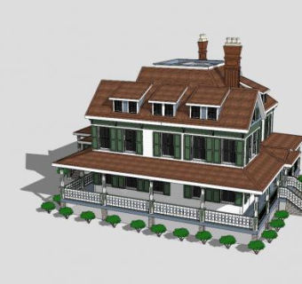 森林山酒庄建筑SU模型下载_sketchup草图大师SKP模型