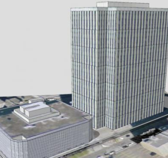 贝尔广场大楼和停车场建筑SU模型下载_sketchup草图大师SKP模型