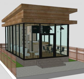 现代单层建筑SU模型下载_sketchup草图大师SKP模型