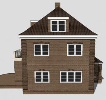德国城镇住宅别墅SU模型下载_sketchup草图大师SKP模型