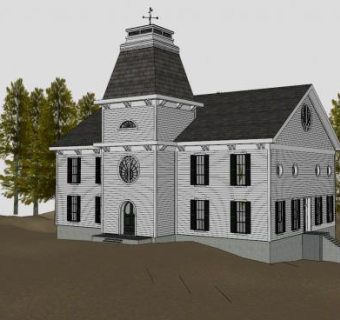 农舍别墅建筑SU模型下载_sketchup草图大师SKP模型