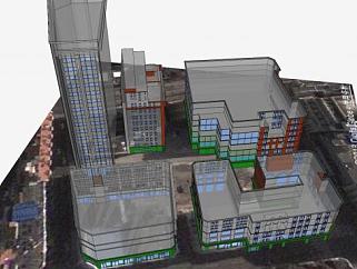 上海外滩179栋五栋建筑SU模型下载_sketchup草图大师SKP模型