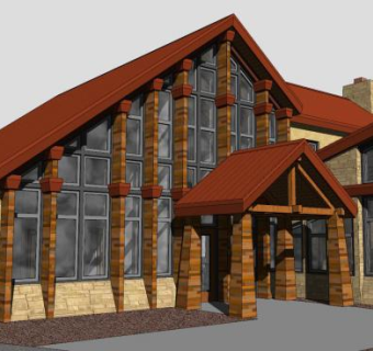 大沙漠房子别墅SU模型下载_sketchup草图大师SKP模型