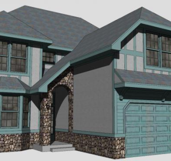 现代房子分层建筑SU模型下载_sketchup草图大师SKP模型