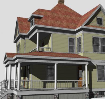 现代豪华房子建筑SU模型下载_sketchup草图大师SKP模型