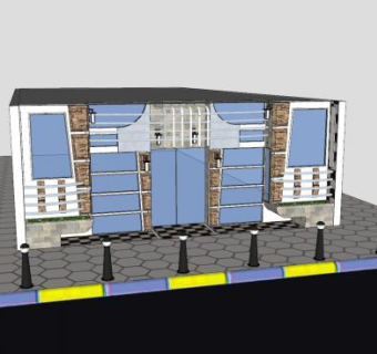 商场贸易中心建筑SU模型下载_sketchup草图大师SKP模型