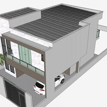 全现代独<em>栋住宅</em>建筑SU模型下载_sketchup草图大师SKP...