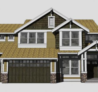 简约风格房子别墅SU模型下载_sketchup草图大师SKP模型