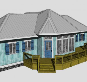 度假屋房子建筑SU模型下载_sketchup草图大师SKP模型