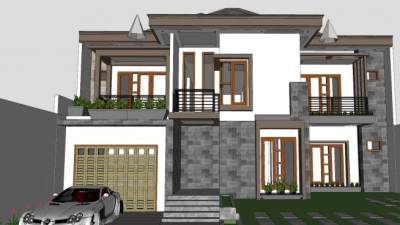 极简房子别墅建筑SU模型下载_sketchup草图大师SKP模型