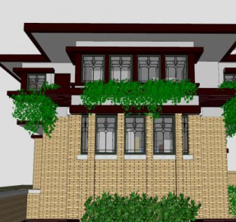 大厦别墅建筑SU模型下载_sketchup草图大师SKP模型