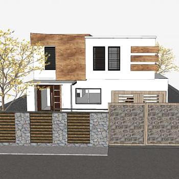 社区别墅建筑SU模型下载_sketchup草图大师SKP模型