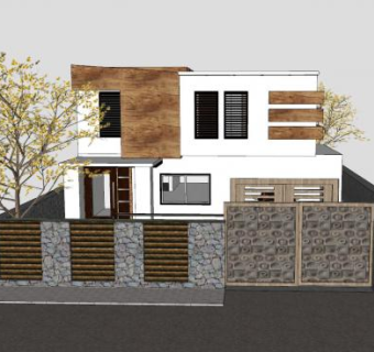 社区别墅建筑SU模型下载_sketchup草图大师SKP模型