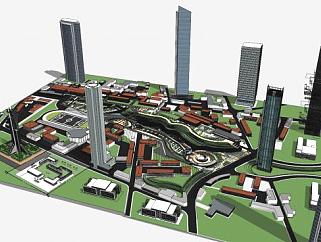 城市规划<em>高楼建筑</em>SU模型下载_sketchup草图大师SKP模型