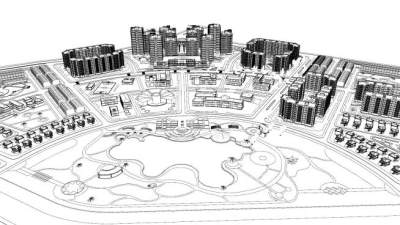 城市规划小区楼房建筑SU模型下载_sketchup草图大师SKP模型