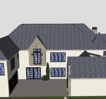 英语风格建筑别墅SU模型下载_sketchup草图大师SKP模型