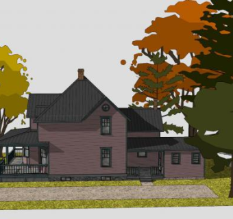 保罗房子别墅SU模型下载_sketchup草图大师SKP模型