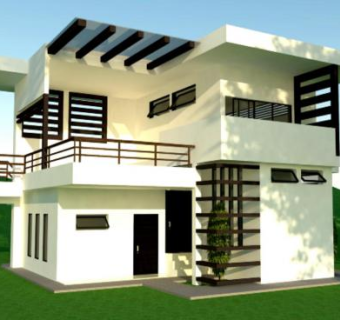 现代双层屋子建筑SU模型下载_sketchup草图大师SKP模型