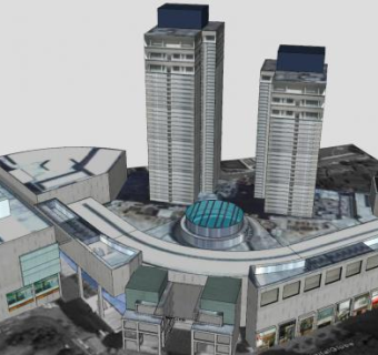 吉隆坡城市中心地带建筑SU模型下载_sketchup草图大师SKP模型