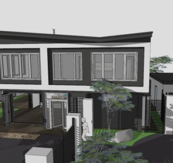 现代别墅户外房子SU模型下载_sketchup草图大师SKP模型