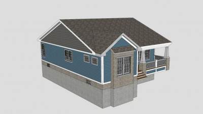 新传统农舍建筑SU模型下载_sketchup草图大师SKP模型