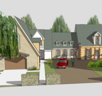 布列塔尼乡村别墅建筑SU模型下载_sketchup草图大师SKP模型