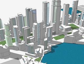 <em>城市规划</em>福斯特港SU模型下载_sketchup草图大师SKP模型