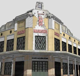 现代转角商业建筑SU模型下载_sketchup草图大师SKP模型