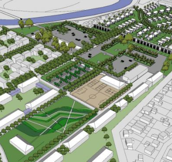 绿化城市住宅规划SU模型下载_sketchup草图大师SKP模型