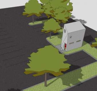 住宅和停车场结构SU模型下载_sketchup草图大师SKP模型
