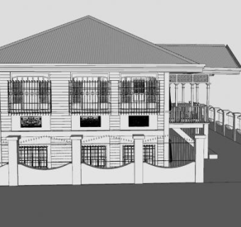 菲律宾别墅建筑SU模型下载_sketchup草图大师SKP模型