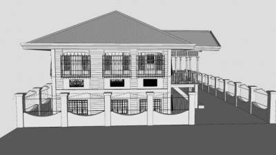 菲律宾别墅建筑SU模型下载_sketchup草图大师SKP模型