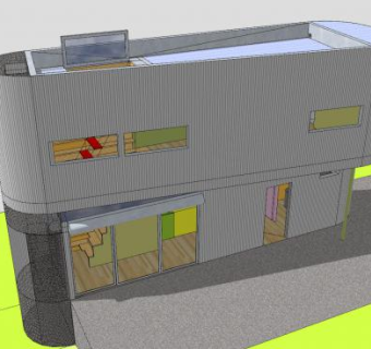 钢材住宅结构建筑SU模型下载_sketchup草图大师SKP模型