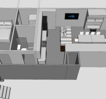 楼上一居室公寓SU模型下载_sketchup草图大师SKP模型