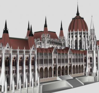 布达佩斯议会楼建筑SU模型下载_sketchup草图大师SKP模型