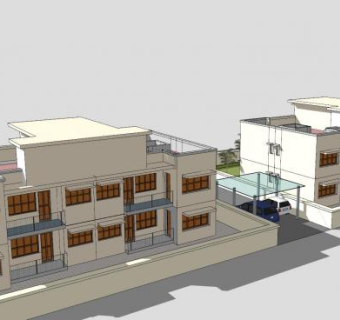 简单员工宿舍建筑SU模型下载_sketchup草图大师SKP模型