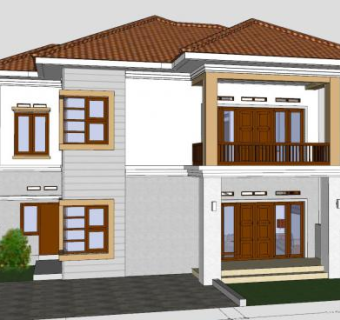 住宅双层别墅建筑SU模型下载_sketchup草图大师SKP模型