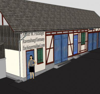 简约户外建筑SU模型下载_sketchup草图大师SKP模型