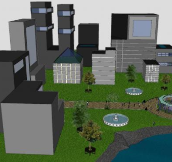 昌迪加尔城市规划SU模型下载_sketchup草图大师SKP模型