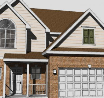 现代住宅建筑房子SU模型下载_sketchup草图大师SKP模型