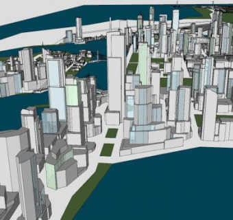海湾城市地区规划SU模型下载_sketchup草图大师SKP模型