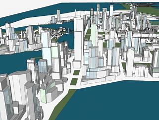 <em>海湾</em>城市地区规划SU模型下载_sketchup草图大师SKP模型