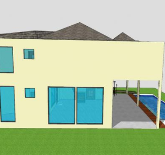 现代别墅大房子建筑SU模型下载_sketchup草图大师SKP模型