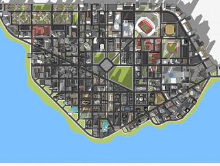 新的虚拟城市规划SU模型下载_sketchup草图大师SKP模型