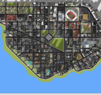 新的虚拟城市规划SU模型下载_sketchup草图大师SKP模型