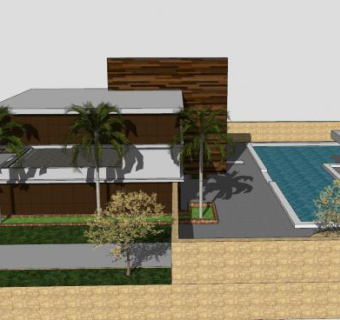 当代房子住宅建筑SU模型下载_sketchup草图大师SKP模型
