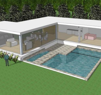 周末度假房建筑SU模型下载_sketchup草图大师SKP模型